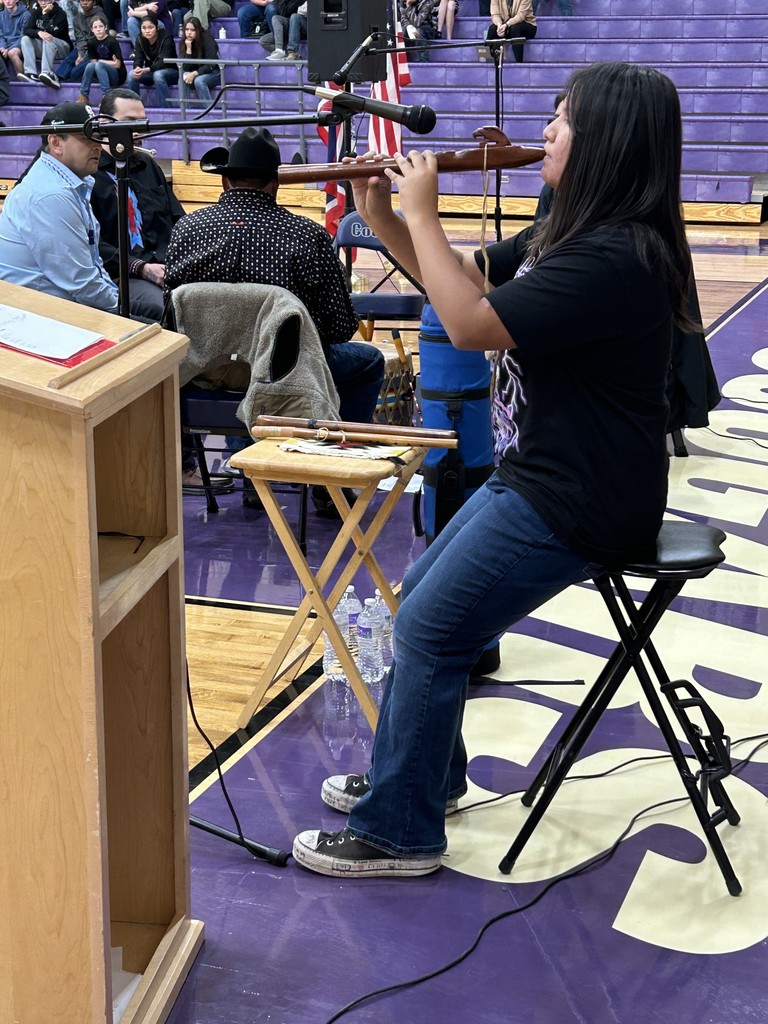 Ebby playing Indian flute