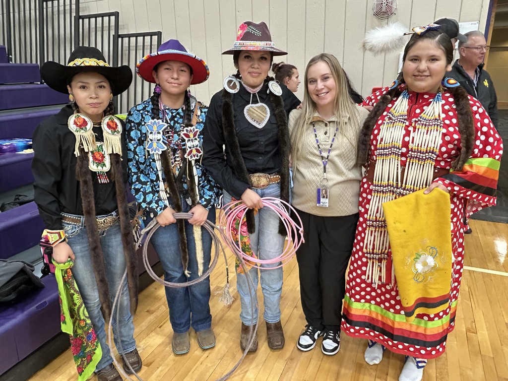 Jessie with Natiya, Tanayah, Morning, and Natayah in regalia