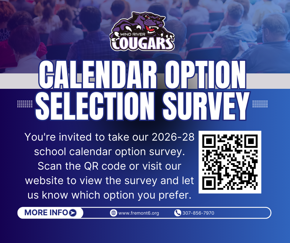 2026-28 Calendar survey flier with QR code link