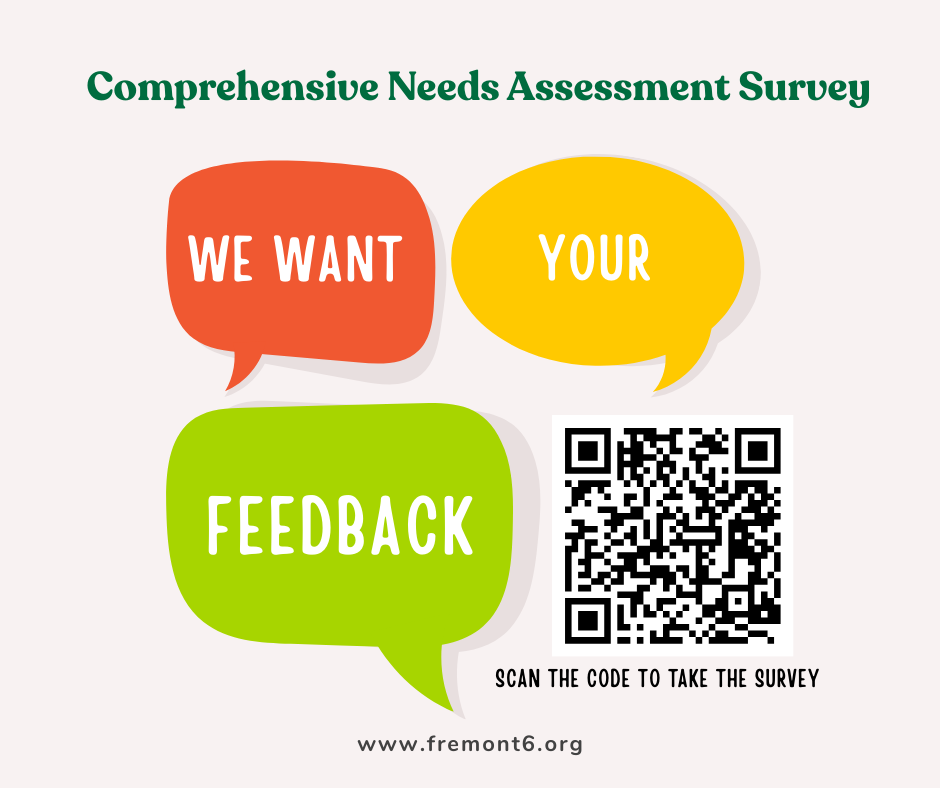 Comprehensive Needs Assessment Survey flier with QR code link
