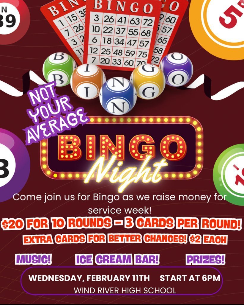 Bingo Night Feb 11 2026 6 pm