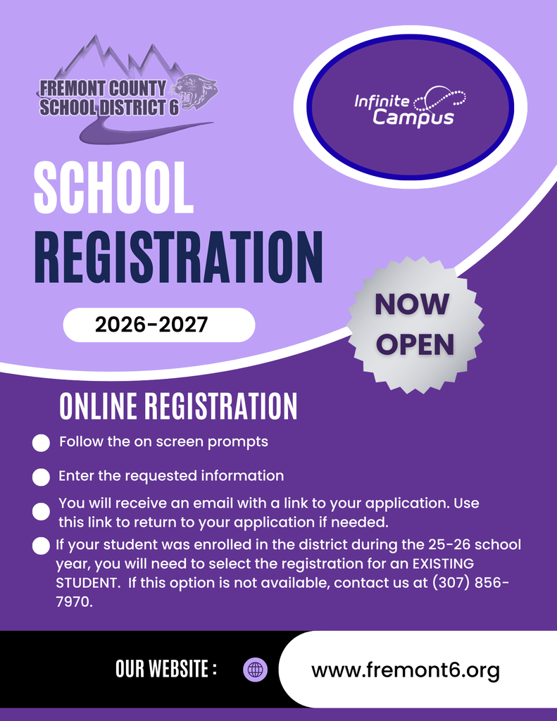 Online registration for 2026-27 is now open. Visit www.fremont6.org for registration information.