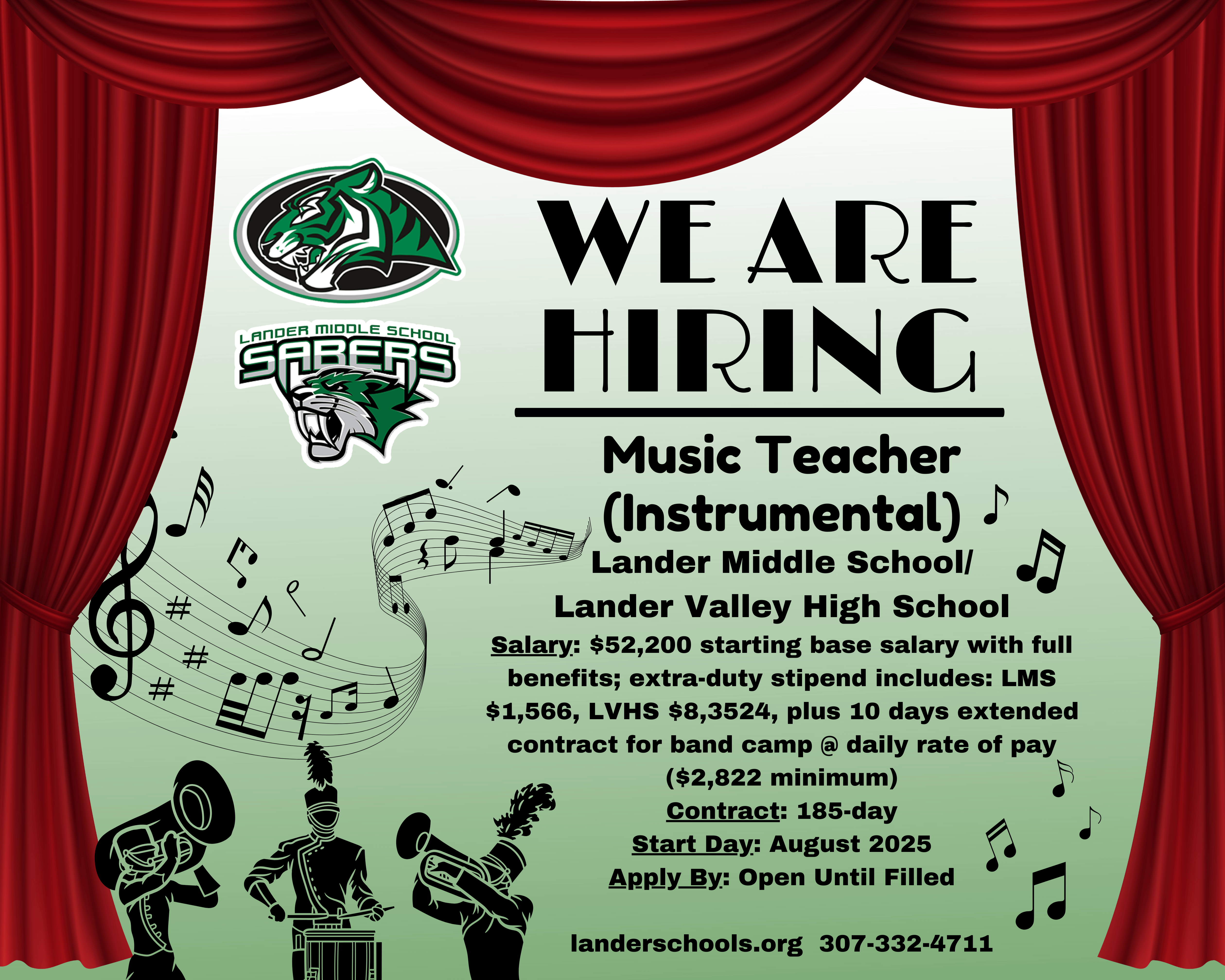 Now Hiring - Band Teacher LMS/LVHS | Fremont County School District #1