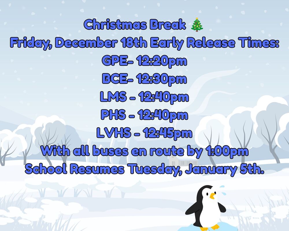Christmas Break Early Release