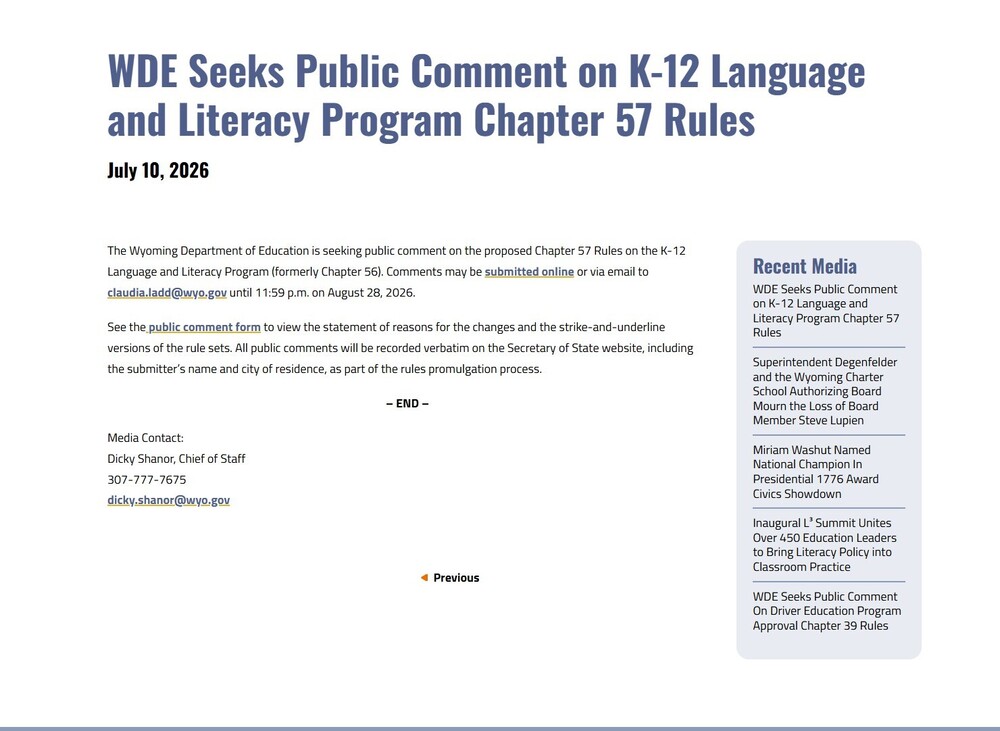 WDE Ch.57 Rules