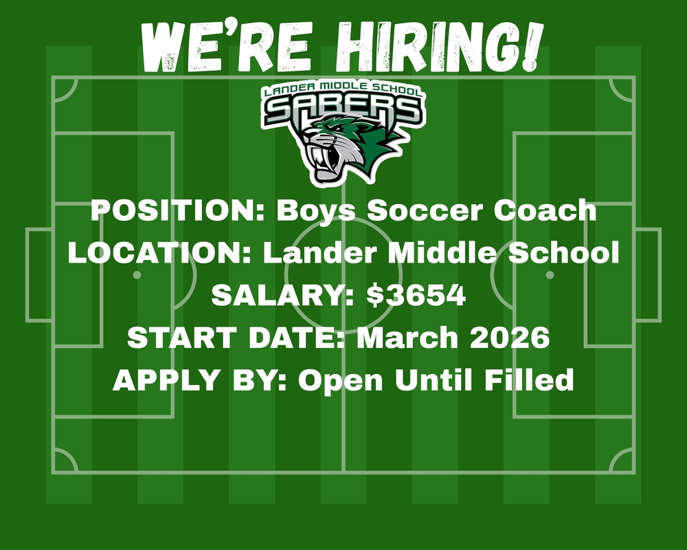 Now Hiring Soccer Coach at Lander Middle School