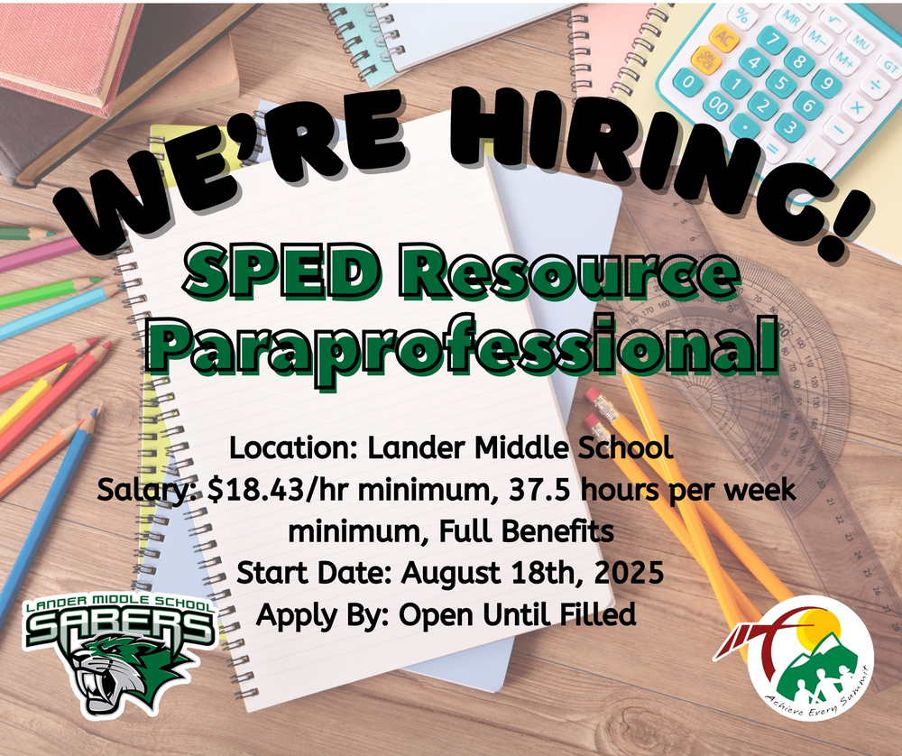 Now Hiring  SPED Resource Para