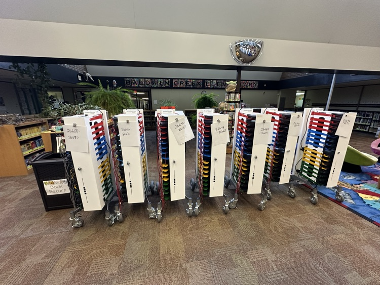 Chromebook carts in library