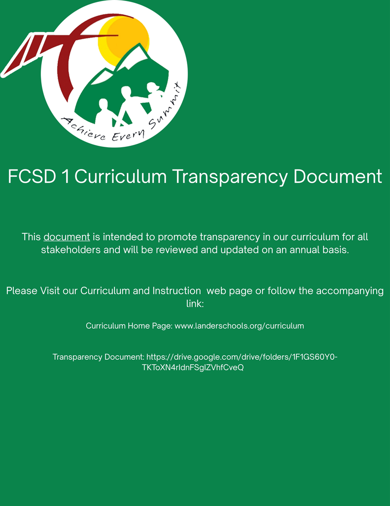 Curriculum Transparency Document