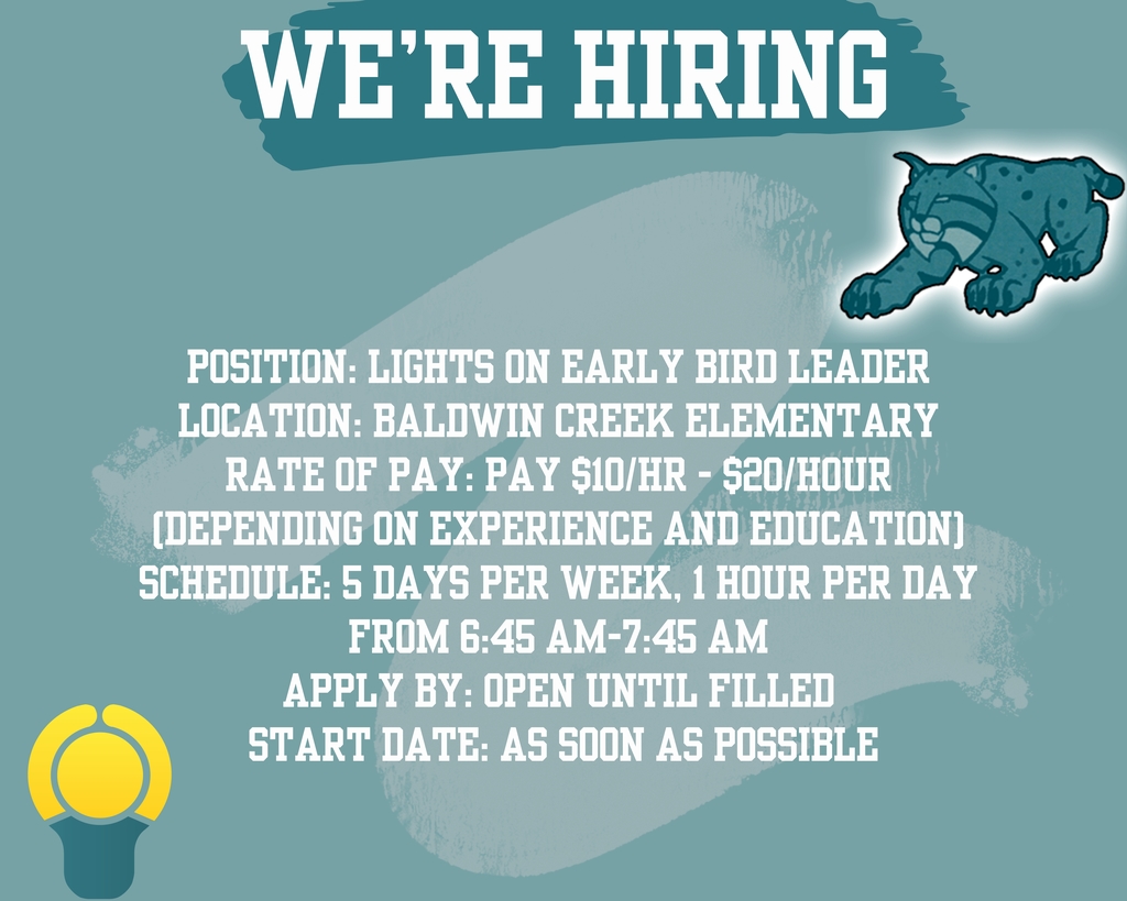 Now Hiring Lights On Early Bird Leader