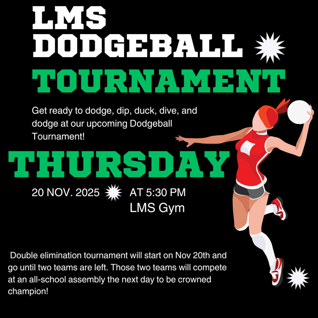 Dodgeball tournament information flyer