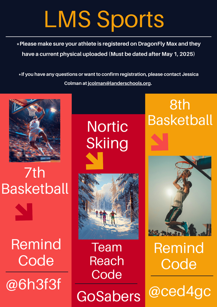 LMS Sports, 7th and 8th grade basketball and nortic skiing codes