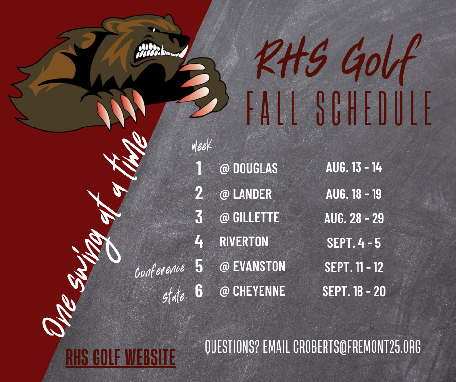 Fall 2025 Golf Schedule