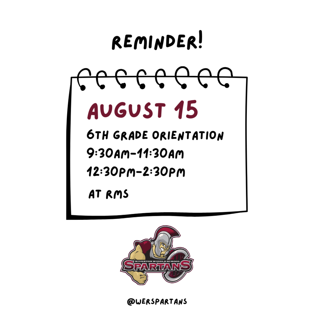 6th orientation reminder