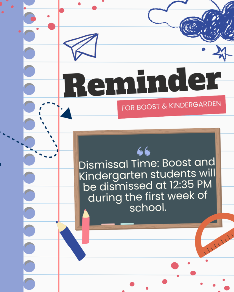 Boost & Kinder out early first week