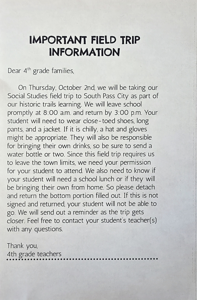 4th grade field trip 10.2.25