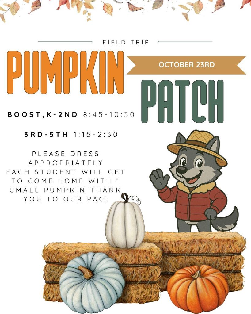 Pumpkin Patch Tomorrow!