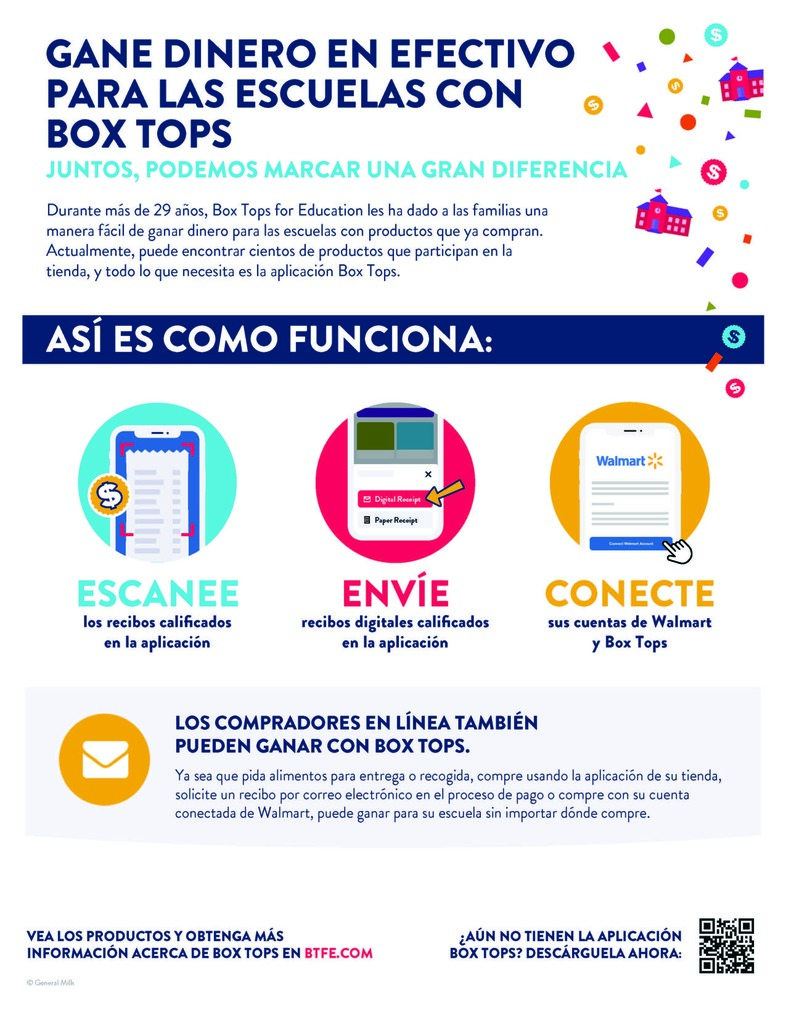 Box Tops Sign up in Spanish