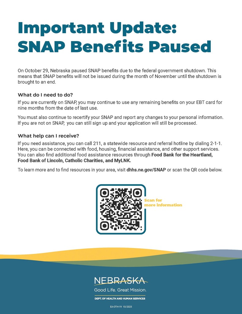 NE Snap Benefits Update