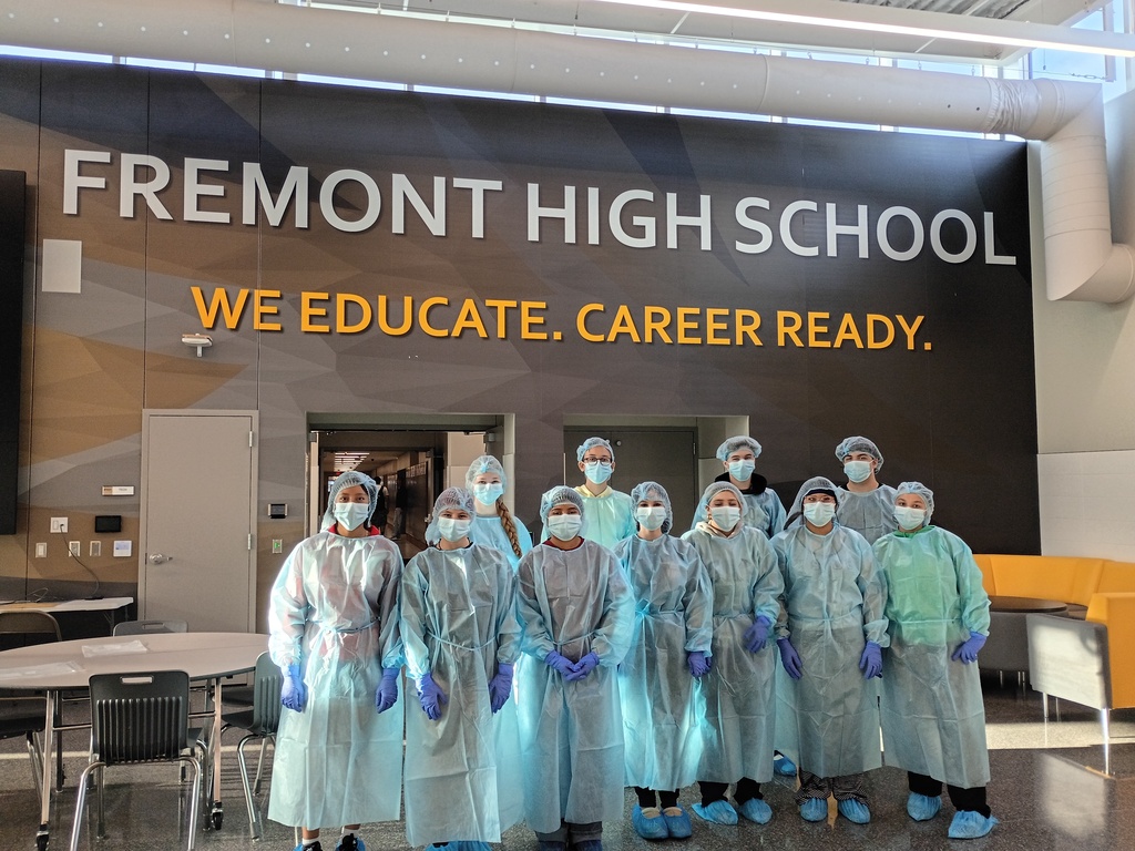 FHS Students wearing PPE