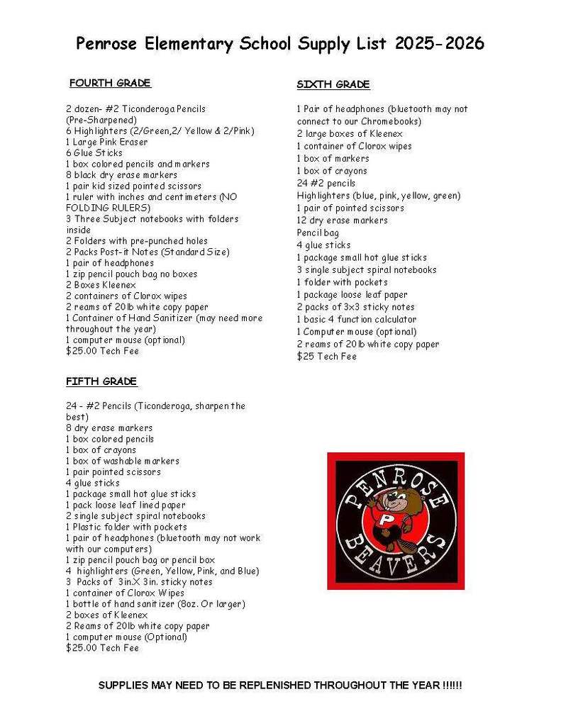 Supply List
