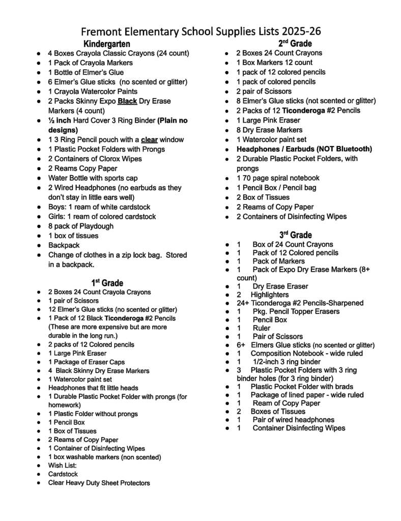 Supply List