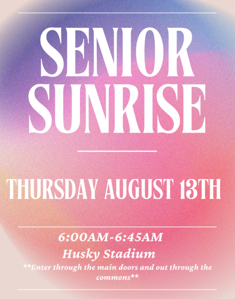 Senior Sunrise: Thursday 8/13 from 6-6:45 am in the Husky Stadium
