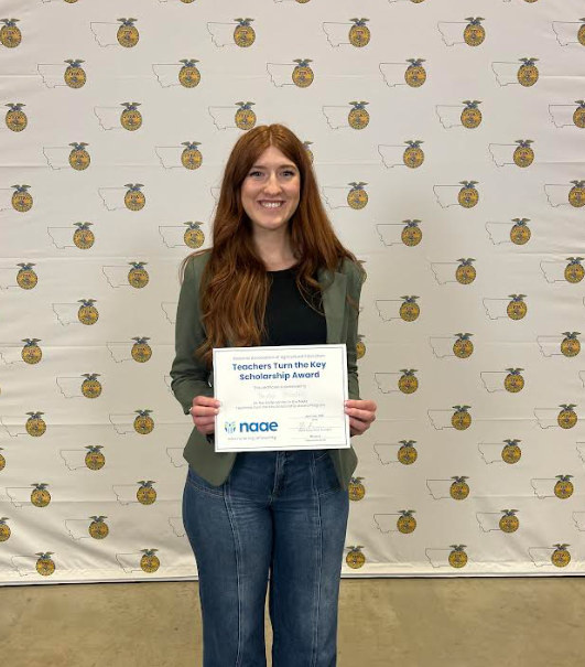 Ms. Standley won an award from the Montana Association of Agricultural Educators