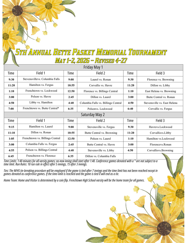 BP Tourney Schedule '26