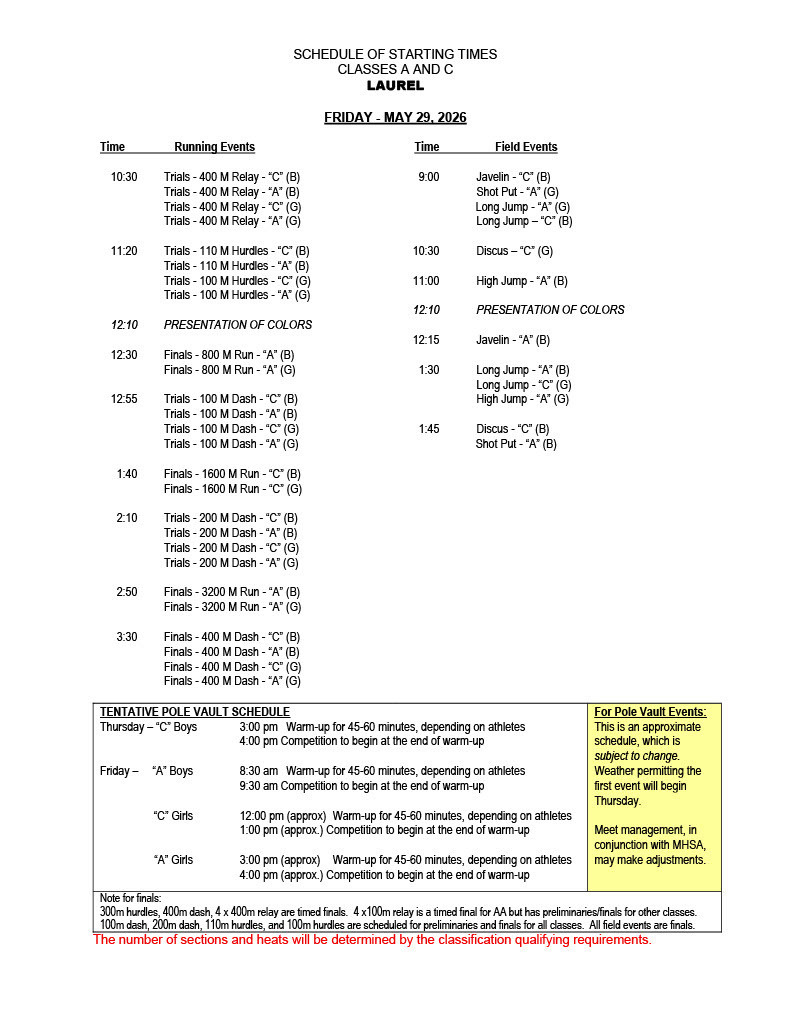 Fri track Sched