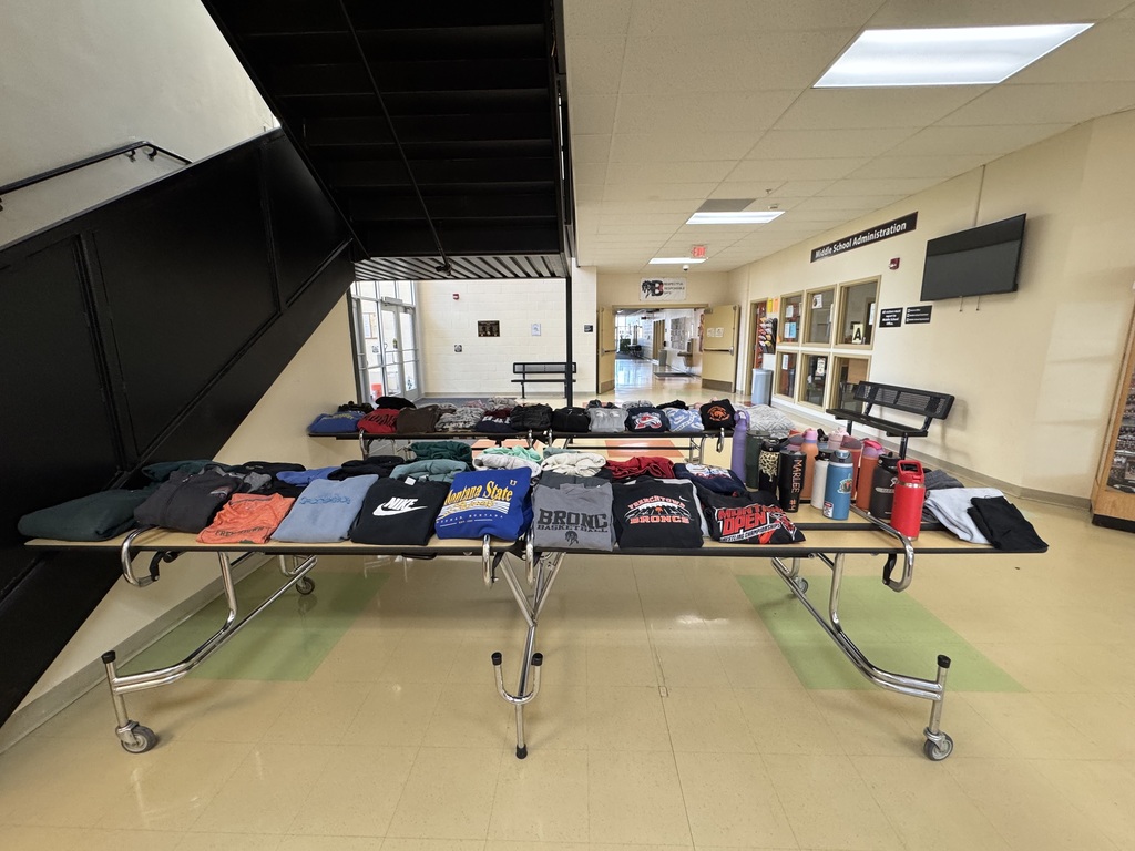 Lost & Found Items need to find their homes, come help us out! Located in the Middle School