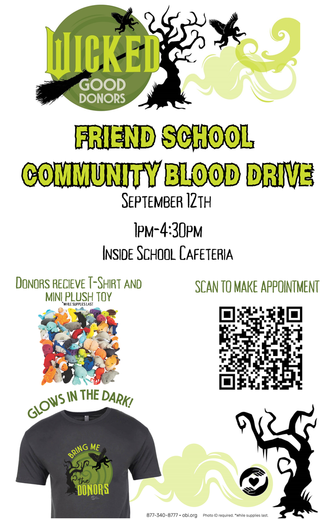 Friend School Blood Drive Sep 12