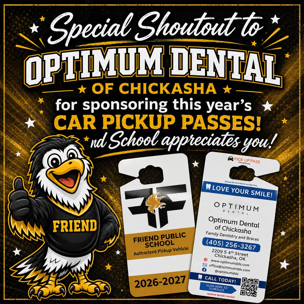 Thank  you, Optimum Dental of Chickasha for Sponsoring our Pickup Passes! 