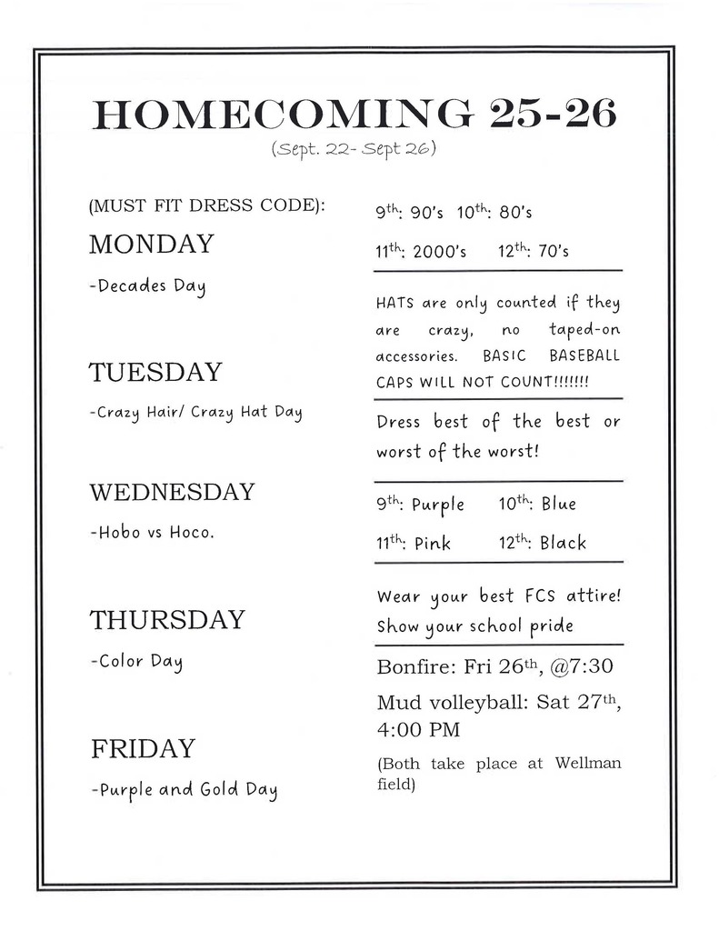 7-12 Homecoming 25-26