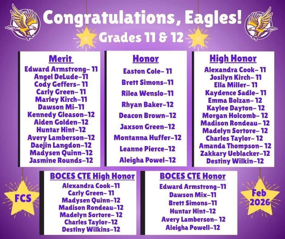 2nd Quarter FCS Honor and Merit Roll 1