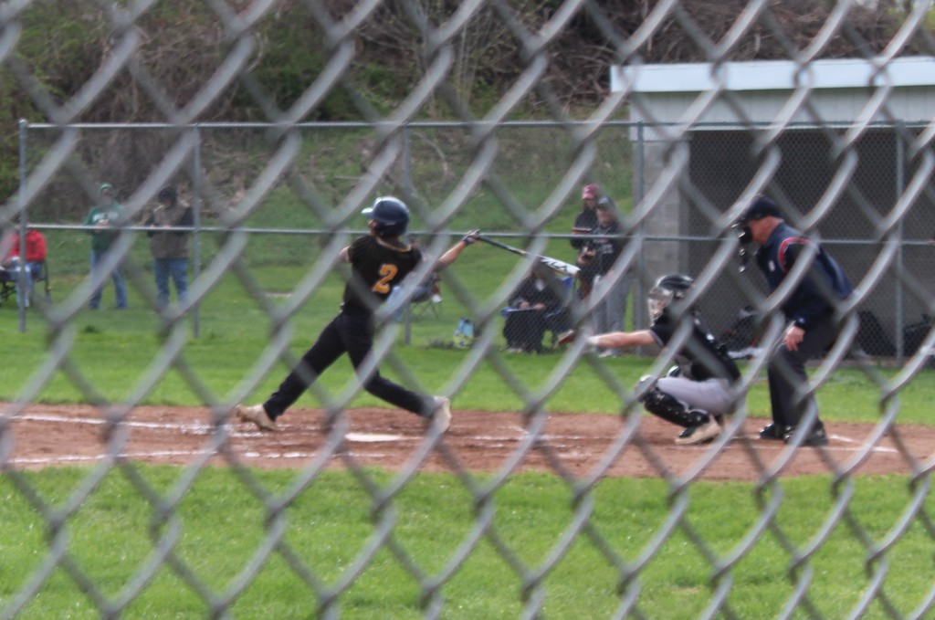 Swinging at baseball