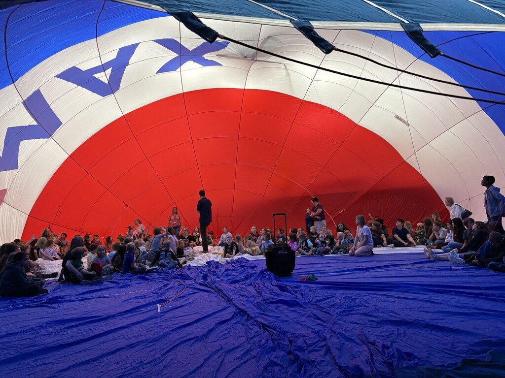 Students inside balloon