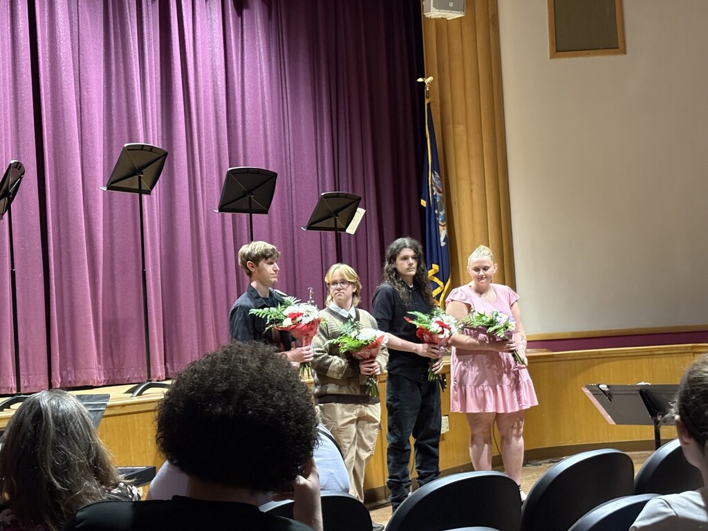Seniors getting flowers