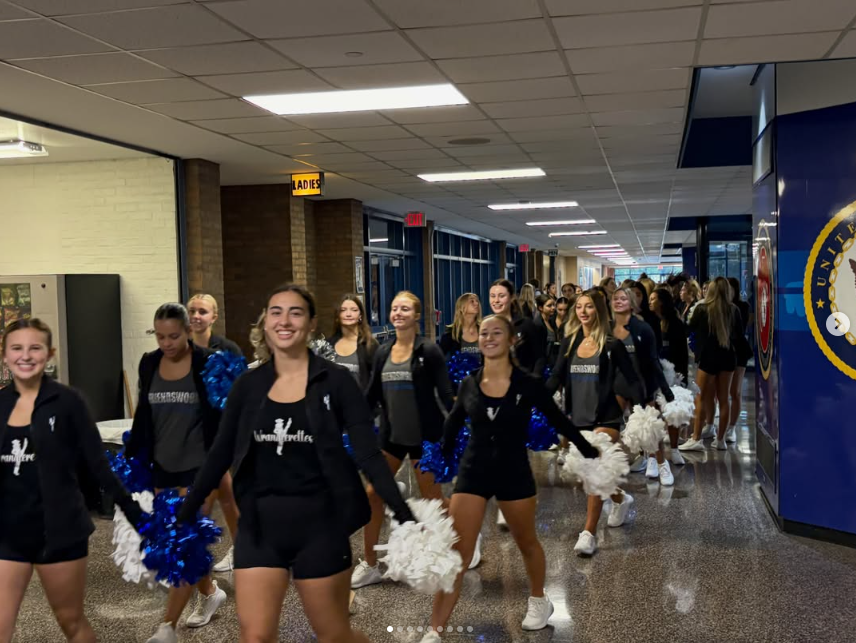 drill team walking the halls
