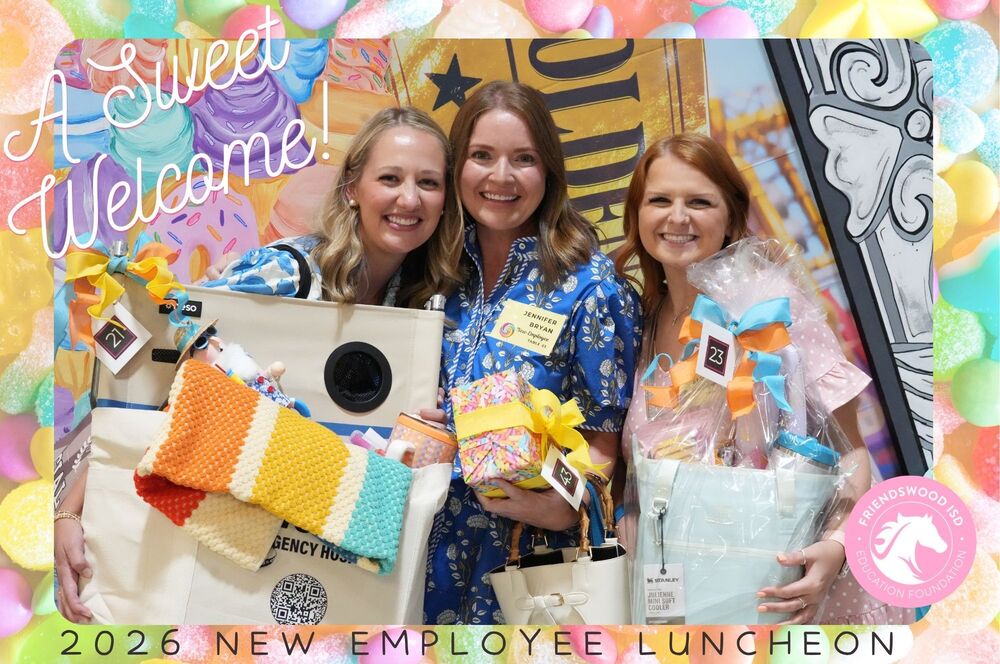 New Employees with their door prizes