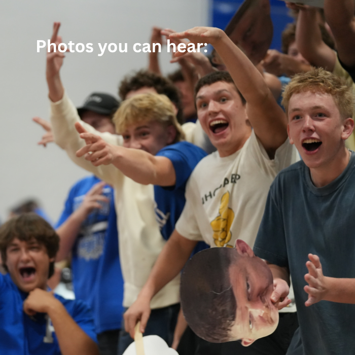 high school students cheering