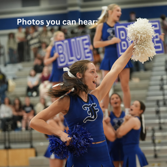 cheerleader cheering with pom moms