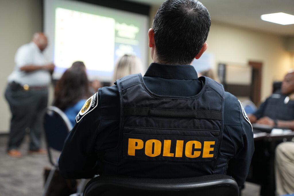 back of a police officer