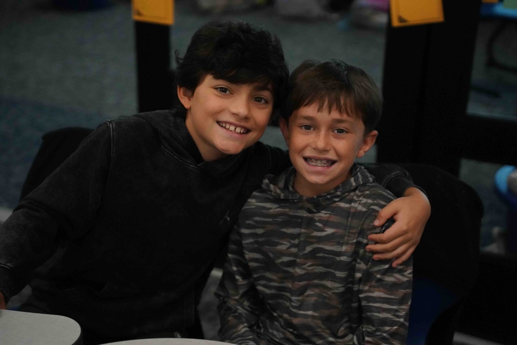 two boys smiling