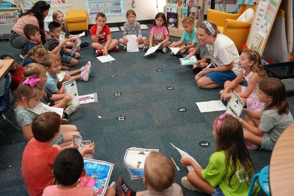 students in a circle