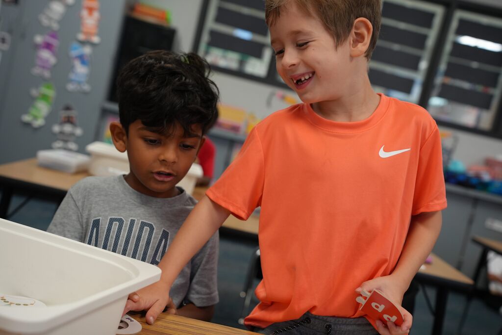 students playing