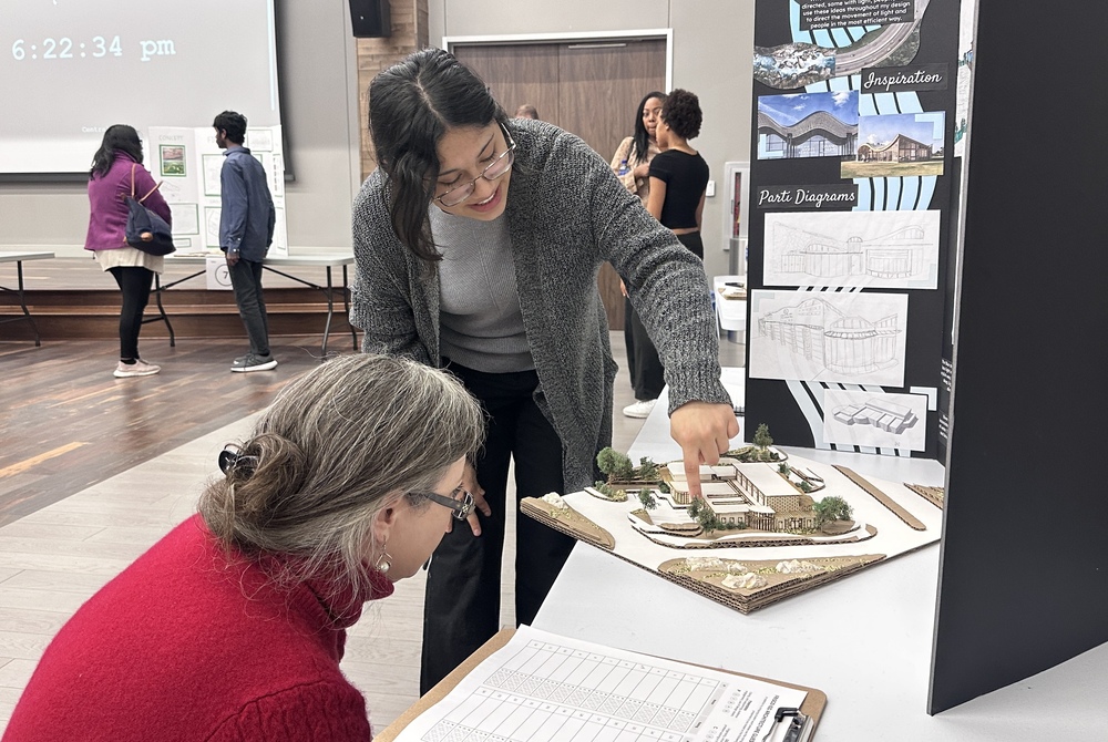 A student presents their final project