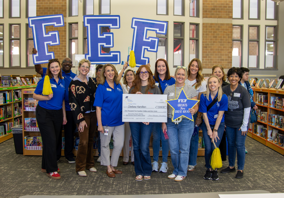 Teachers and Frisco Education Foundation staff and board members celebrate