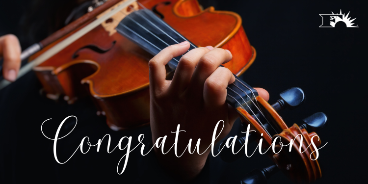 Congratulations orchestra image with violin