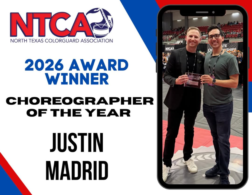 Justin Madrid receiving an award